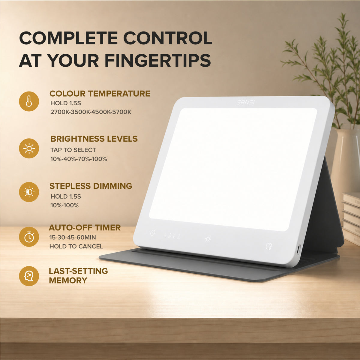 SANSI 14W LED Daylight Panel Therapy Lamp for Desktop