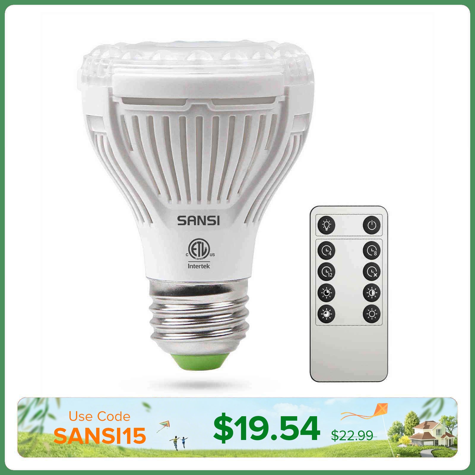 PAR20 10W LED Grow Light Bulb With Remote Control (US/CA ONLY)