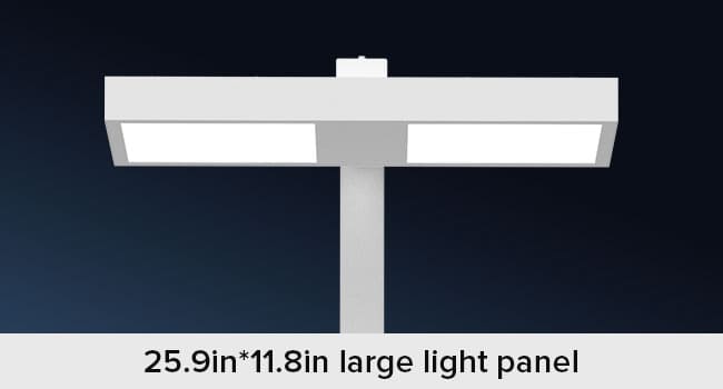 The middle bar can appropriately weaken the central light brightness, making the light shining on the desktop more uniform and soft.
