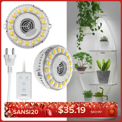 SANSI 10W LED Puck Pflanzenlampe mit Timer und Dimmer