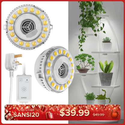 SANSI 10W LED Puck Pflanzenlampe mit Timer und Dimmer
