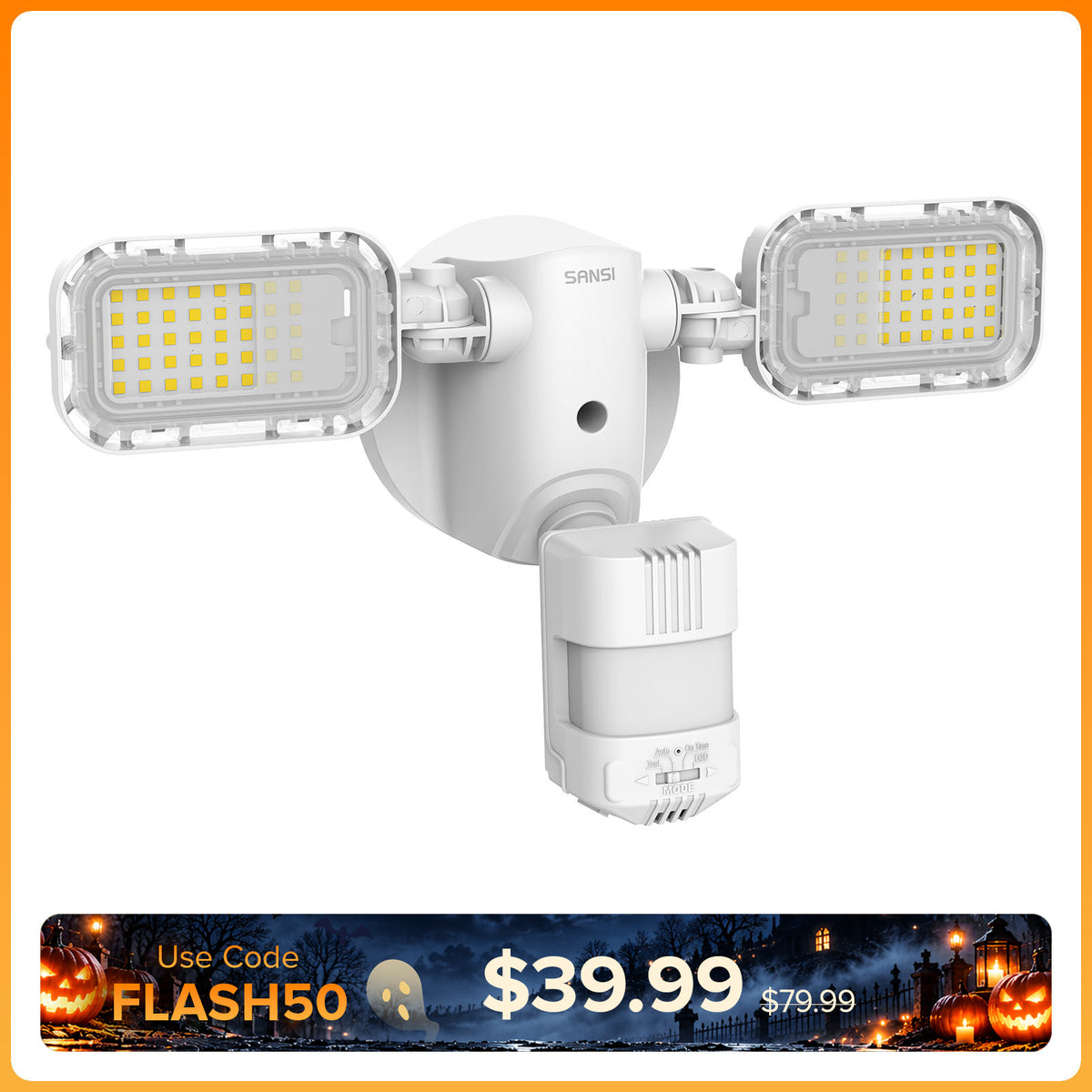 90W LED-Sicherheitsleuchte (Dämmerungs- und Bewegungsmelder) (NUR USA/Kanada)