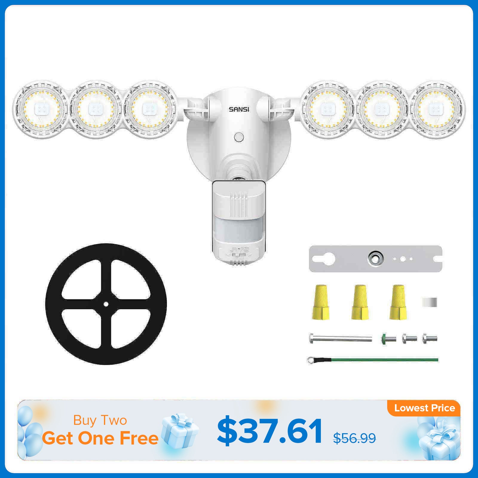 45W LED Security Light (Dusk to Dawn & Motion Sensor)