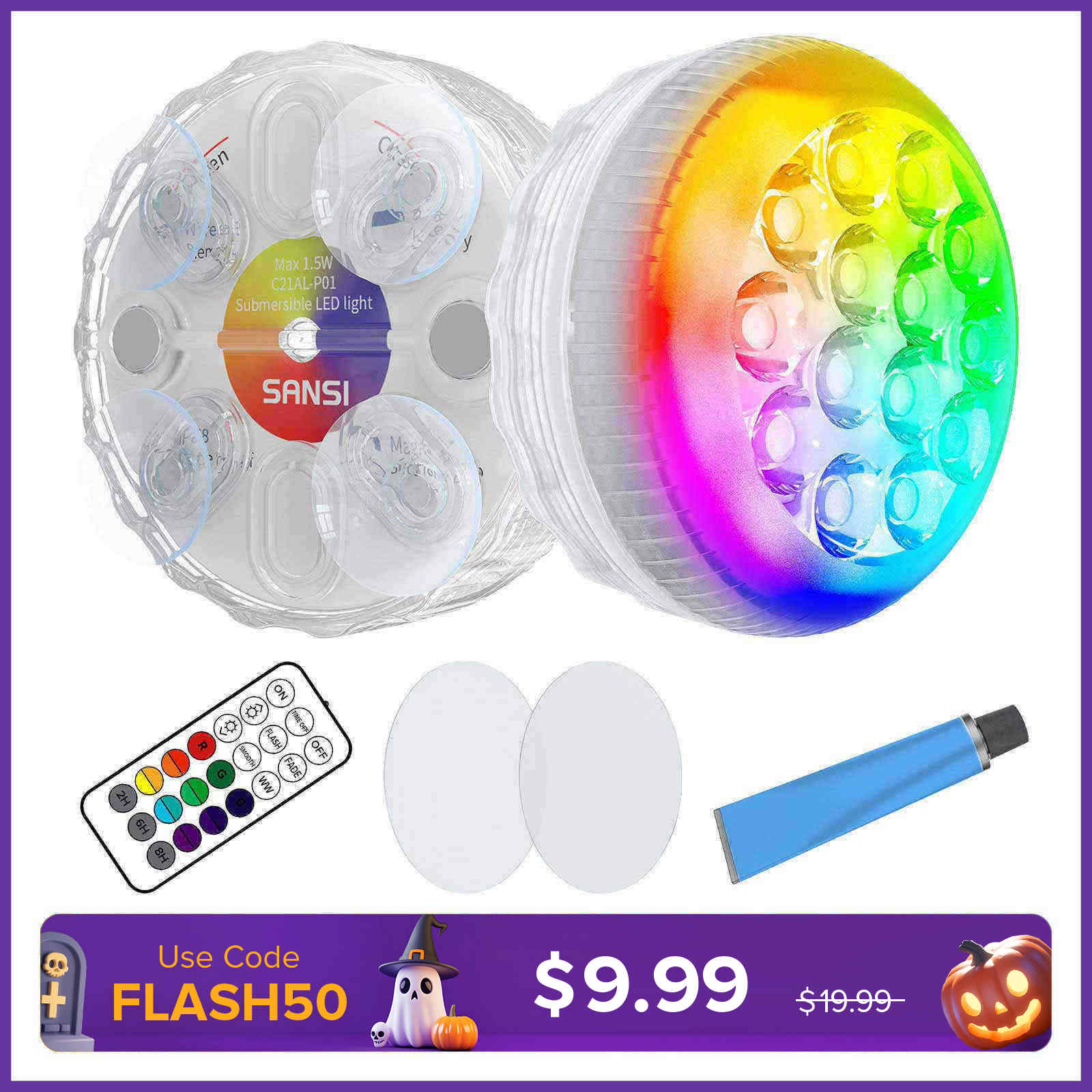 Upgraded RGB LED Submersible Pool Light