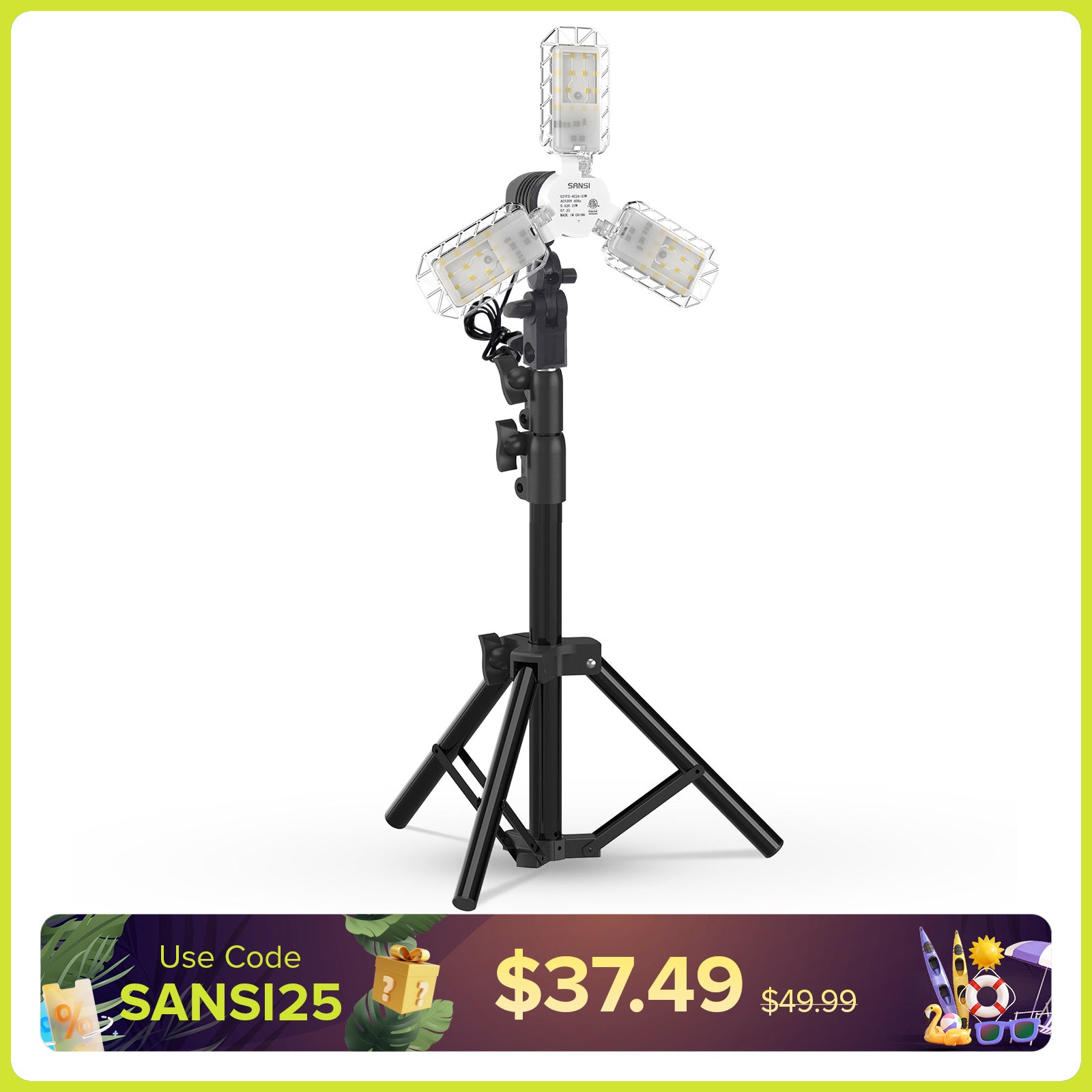 30W Adjustable Panel LED Work Light with Stand (US ONLY)