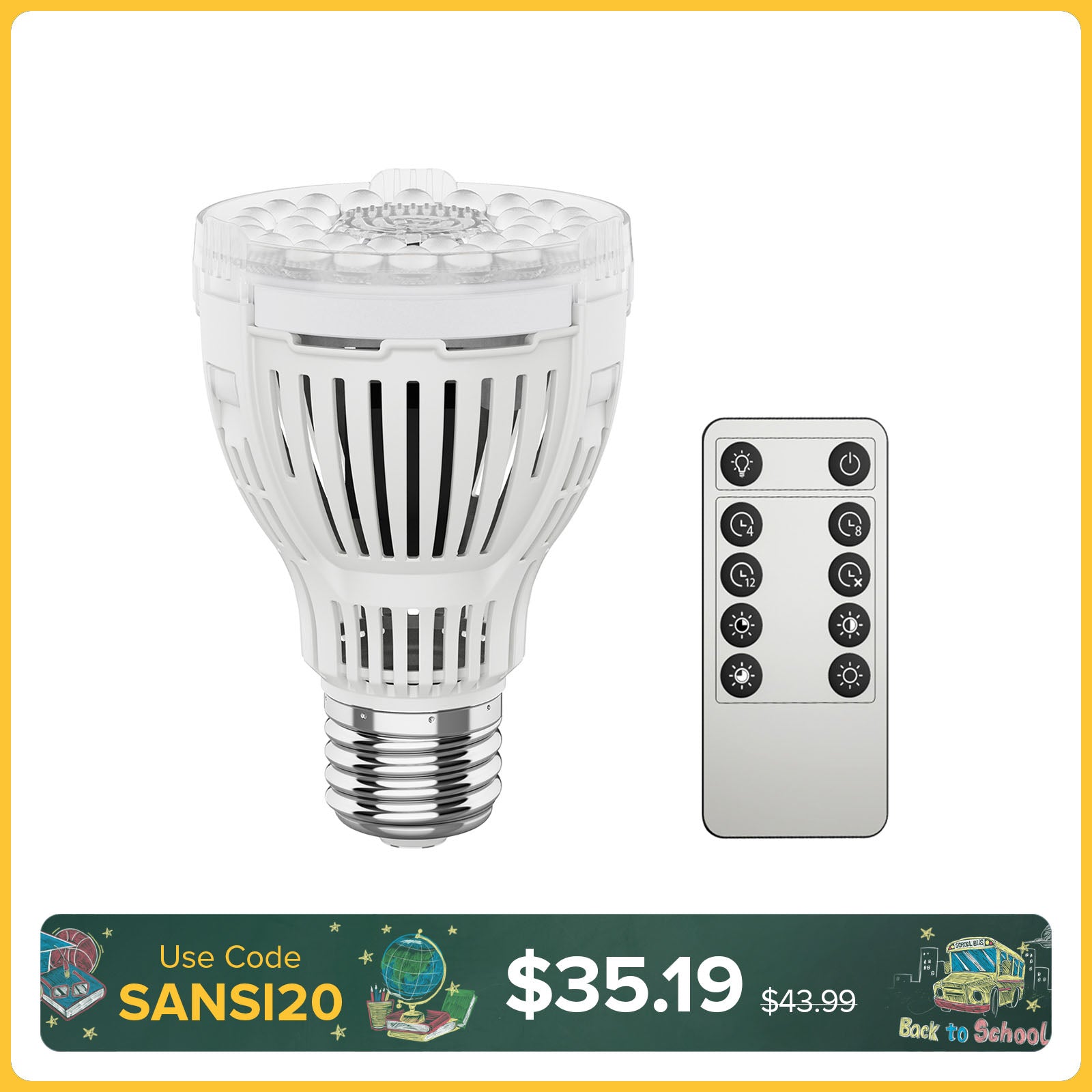 SANSI A19 10W LED Grow Light Bulb With Remote Control (EU/UK ONLY)