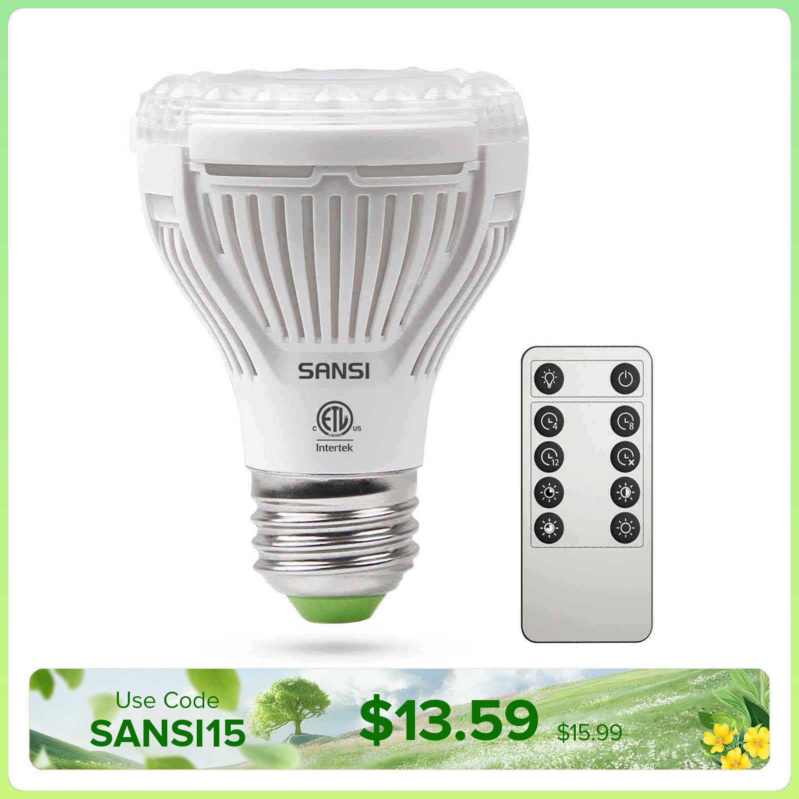 PAR20 5W LED Grow Light Bulb With Remote Control (US/CA ONLY)