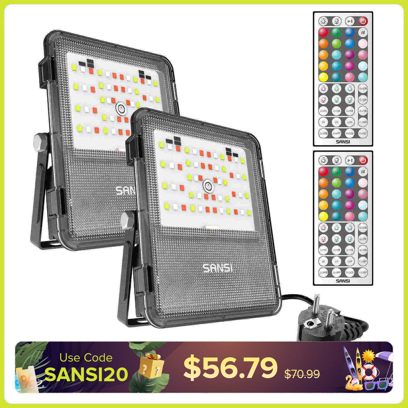 20W RGB LED Flood Light (EU ONLY)