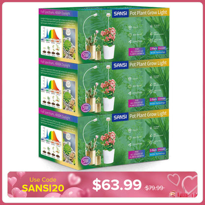 (Confezione regalo) Lampada LED da coltivazione con clip per vaso da 5 W (SOLO USA/CA)