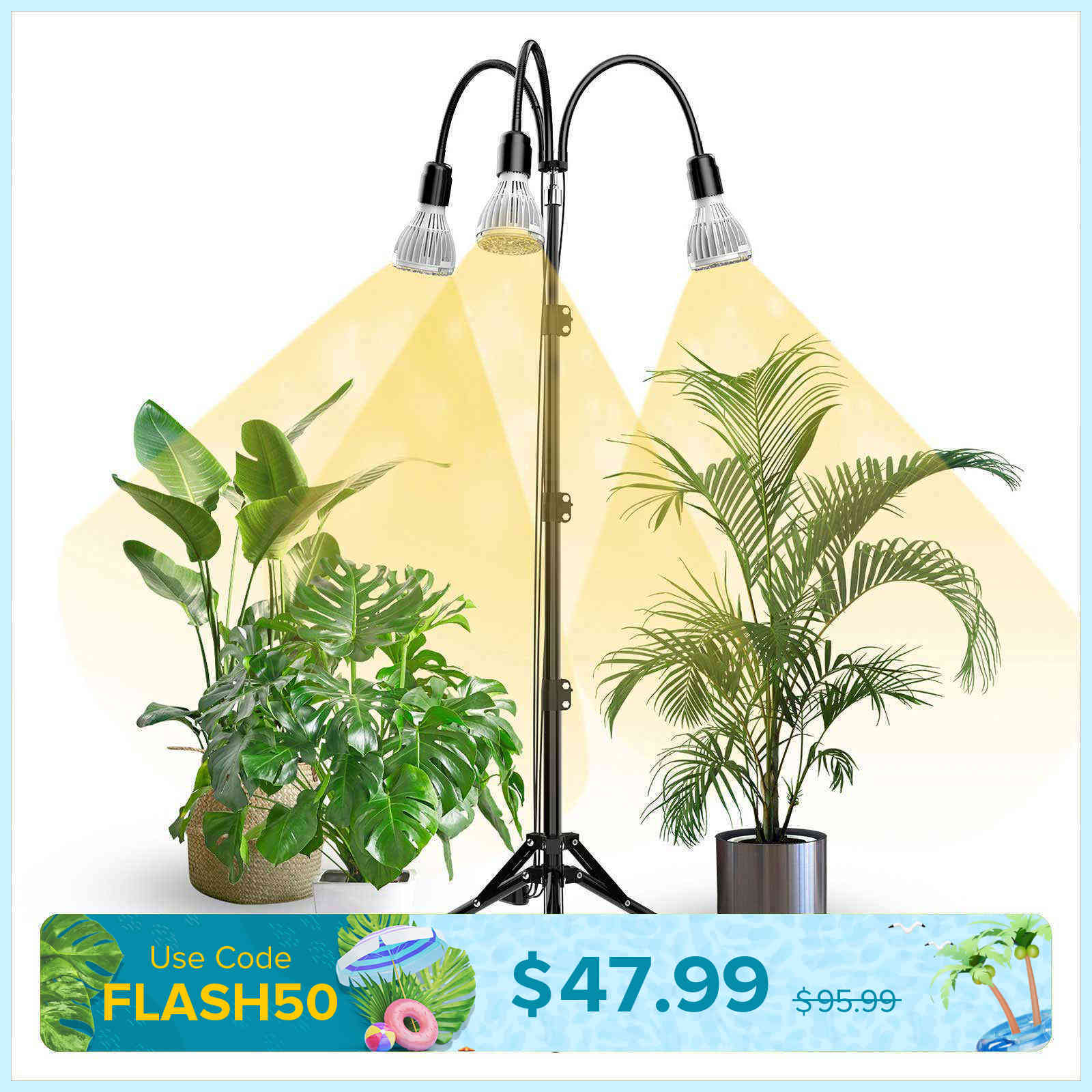 96W/128W Grow Light with Adjustable Tripod Stand (US ONLY)