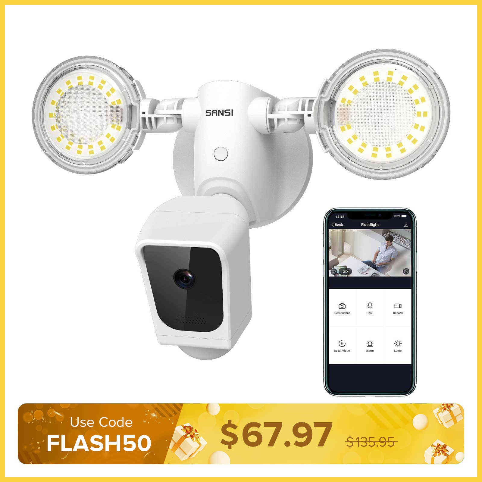 35W Smart Led Security Light (With Camera&Motion Sensor)(US ONLY)
