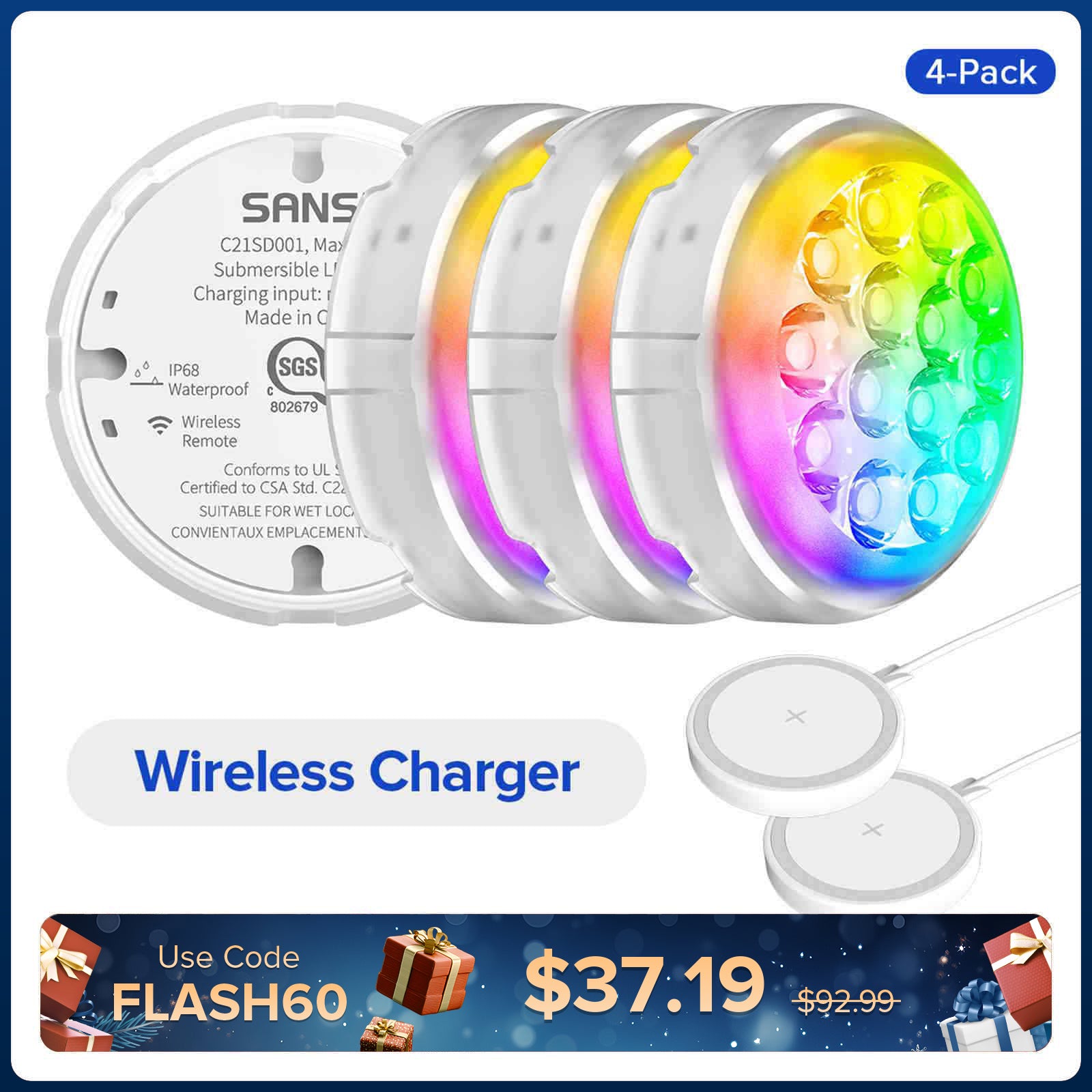 Wireless Charging RGB Color Changing Mood Light (US ONLY)