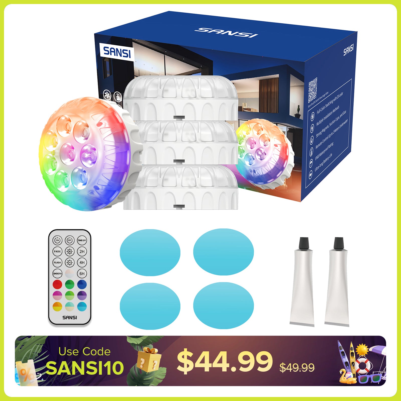 SANSI Upgraded RGB Pool Light