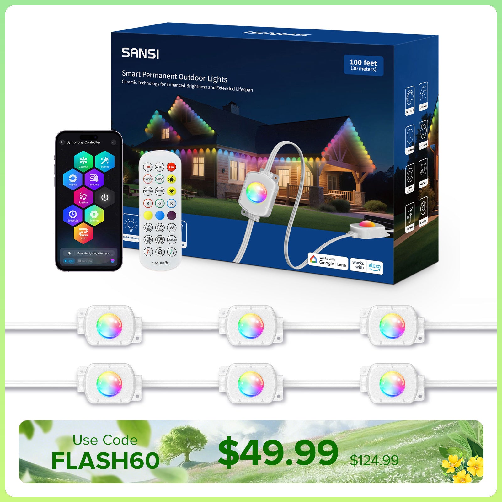SANSI Smart Permanent Outdoor RGB Lights
