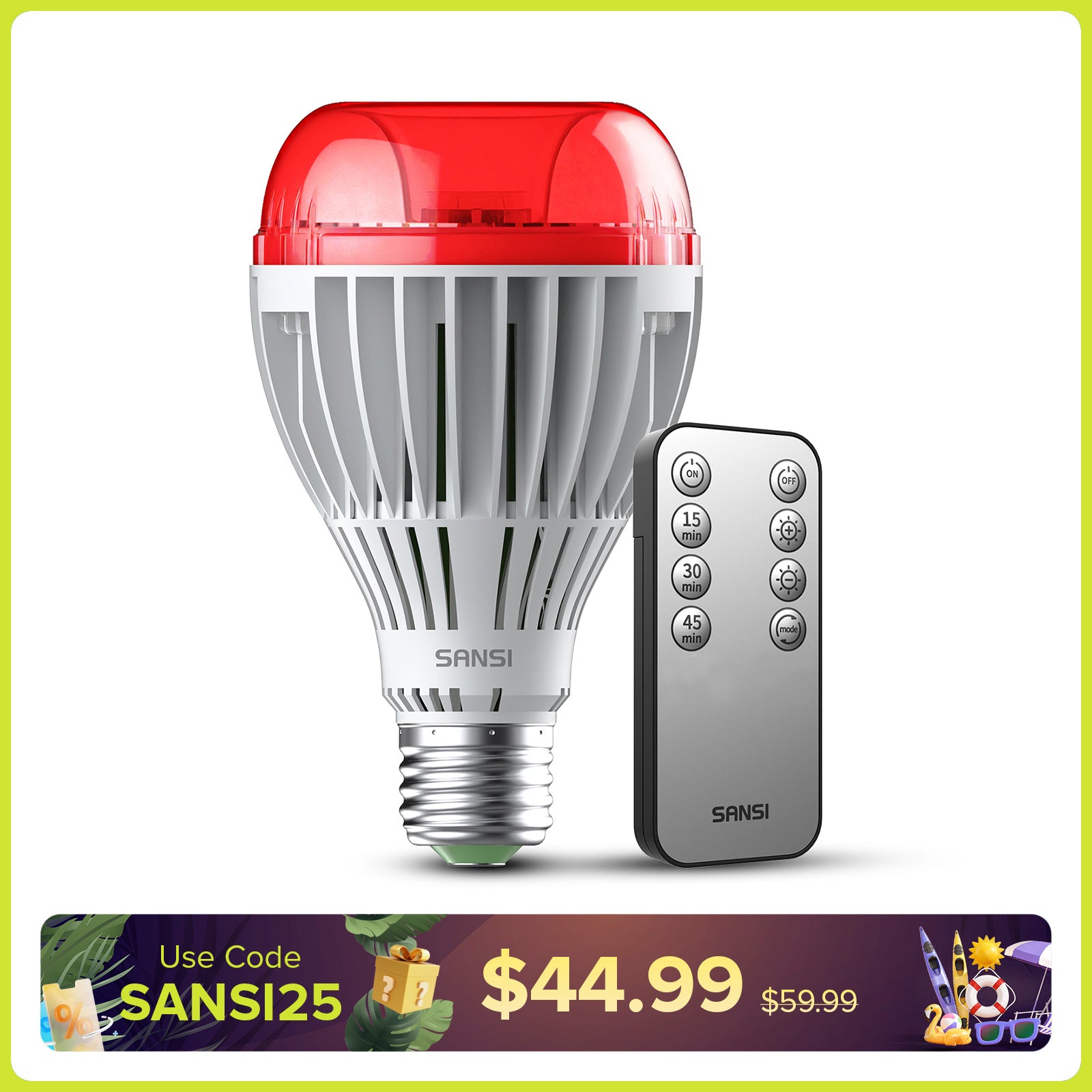 SANSI A21 25W 670nm Red Light Bulb for Sleep Therapy (US/CA ONLY)