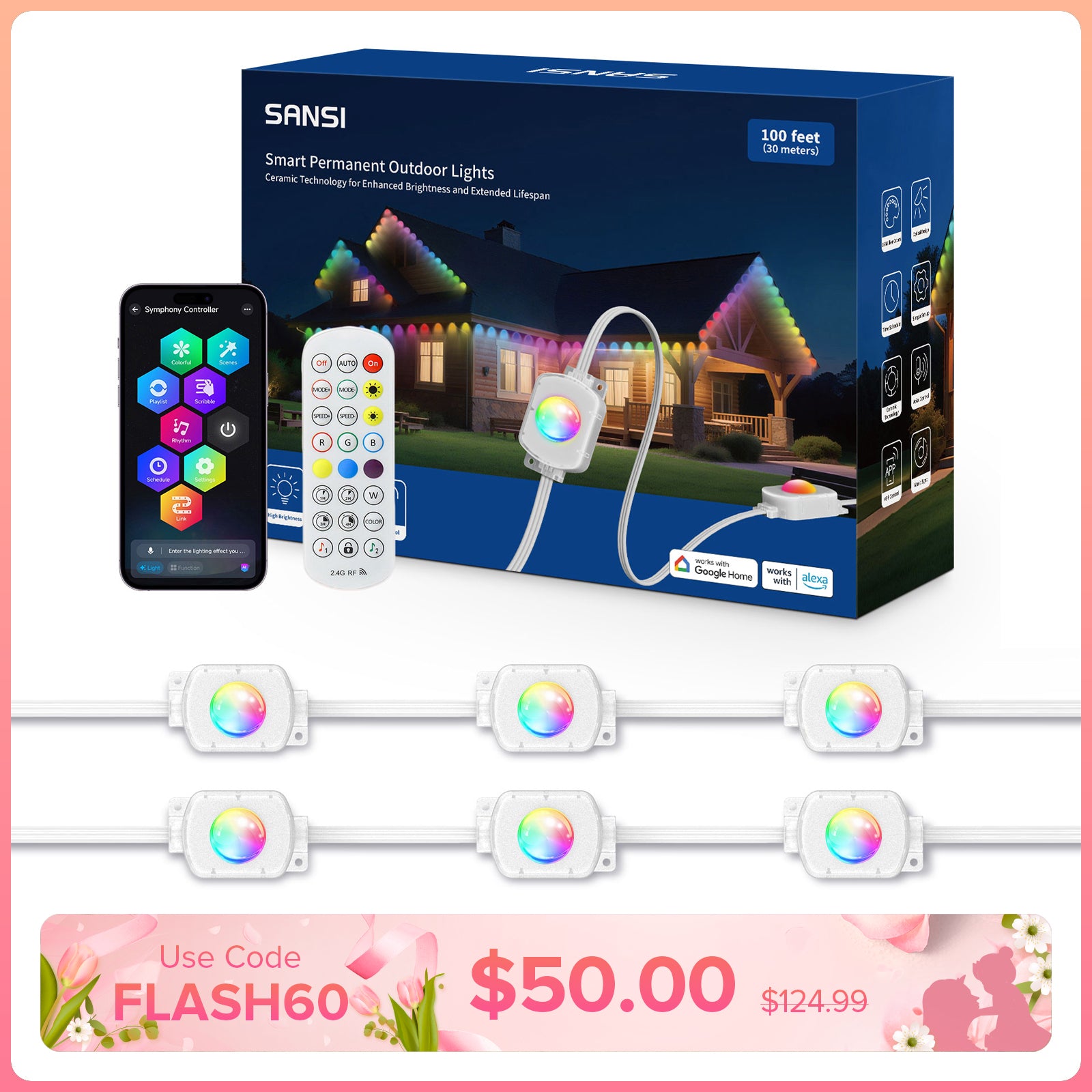 SANSI Smart Permanent Outdoor RGB-Leuchten