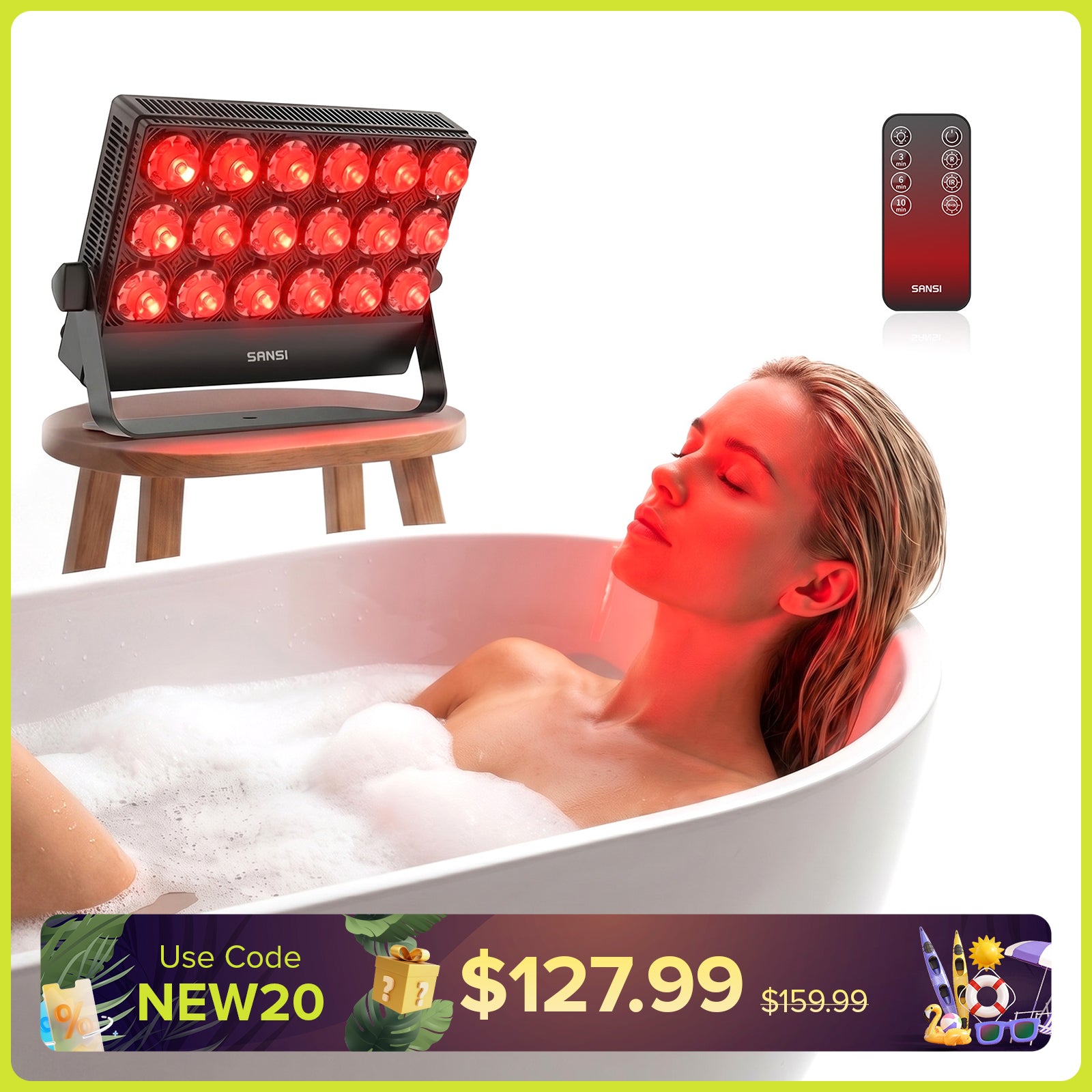 SANSI 80W Dual-Wavelength Red Light Therapy Panel (US ONLY)
