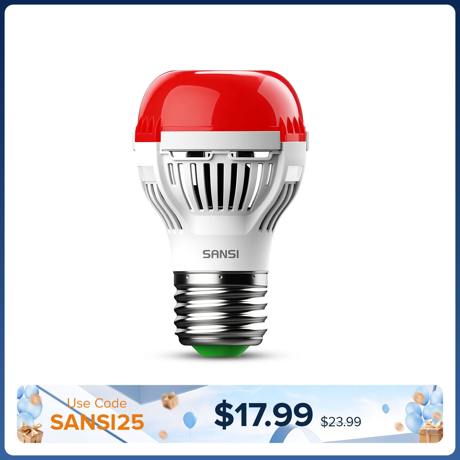 SANSI A15 6W Ampoule de lumière rouge 670nm pour thérapie du sommeil (US/CA UNIQUEMENT)