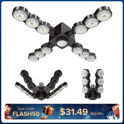 60W LED Infrared Sensor Garage Light (Folding Wings) (US ONLY)