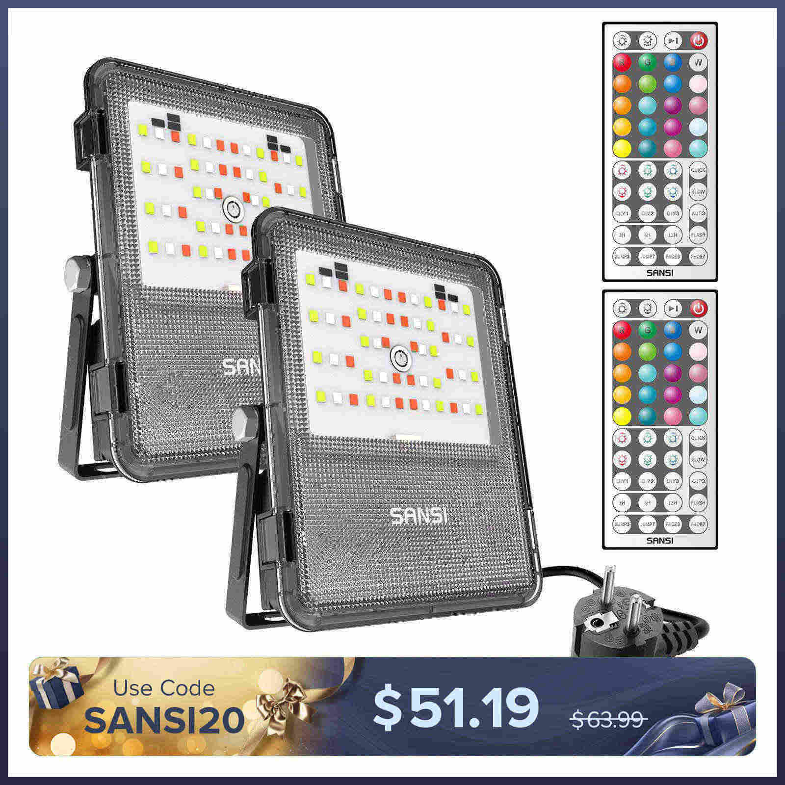 10W RGB LED Flood Light (EU ONLY)