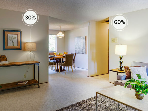A21 led light bulbs, dimmable 0%-100%