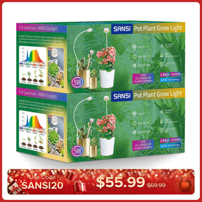 (Geschenkverpackung) 5-W-Topfclip-LED-Wachstumslicht (NUR USA)
