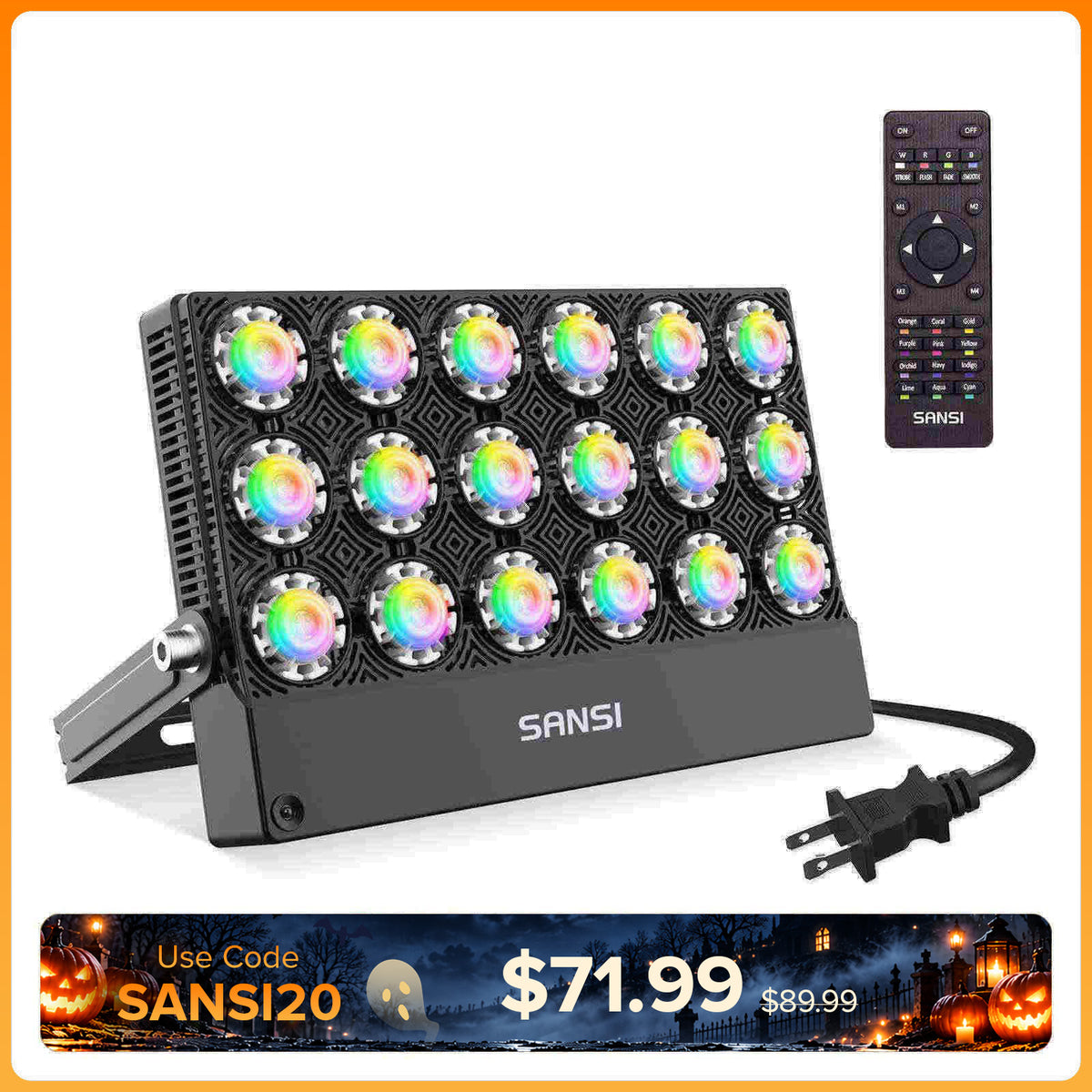 SANSI 100W RGB LED Flood Light (US ONLY)
