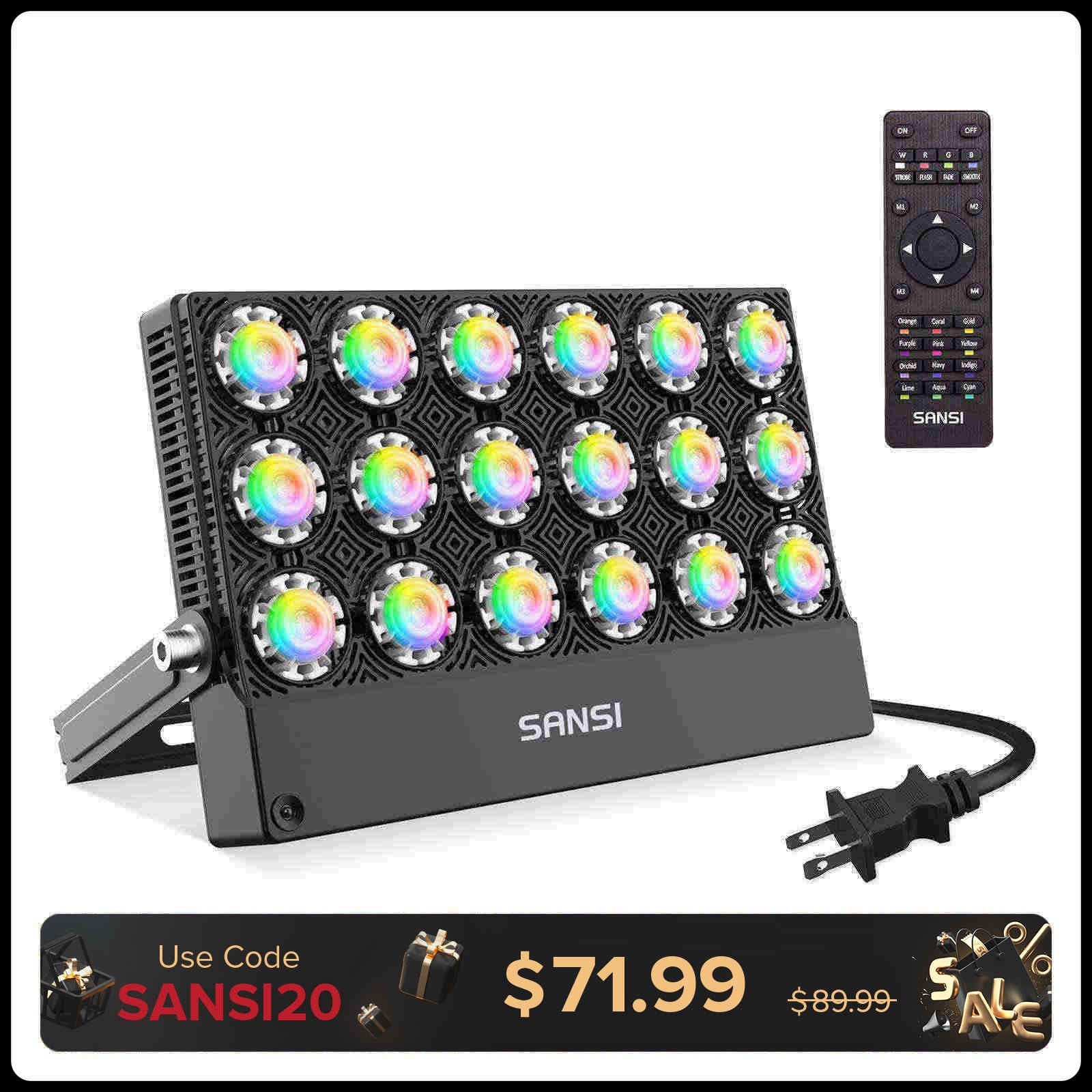 100W RGB LED Flood Light (US ONLY)