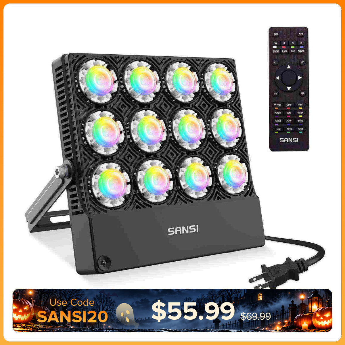 SANSI 70W RGB LED Flood Light(US ONLY)