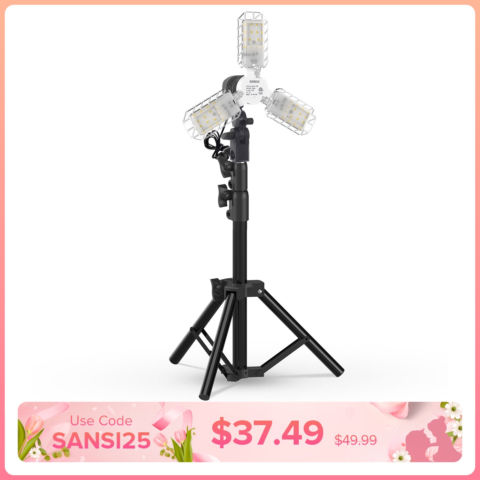 Lampada da lavoro a LED con pannello regolabile da 30 W con supporto (SOLO USA)