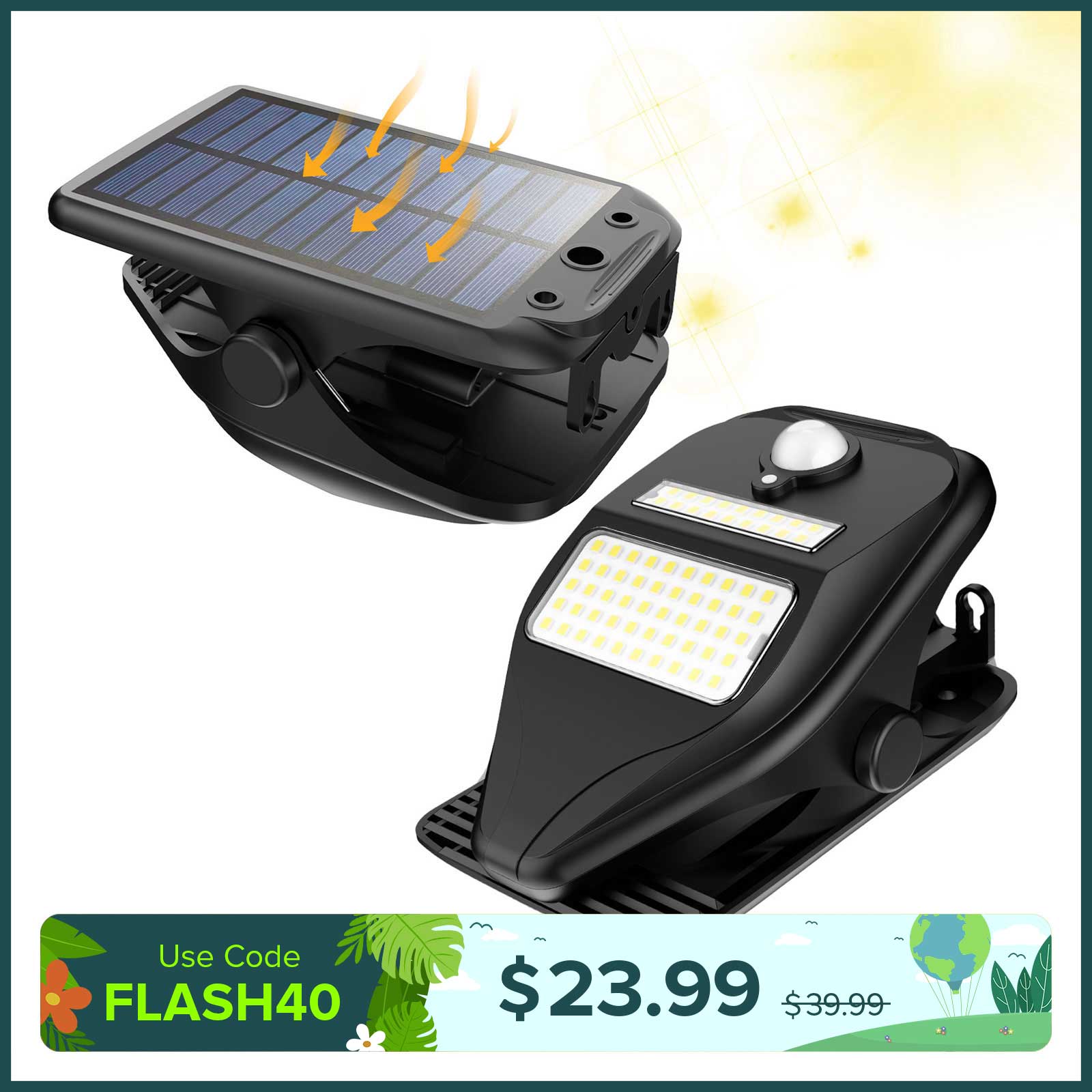 3-W-Clip-Solar-Bewegungsmelder (NUR USA/EU)