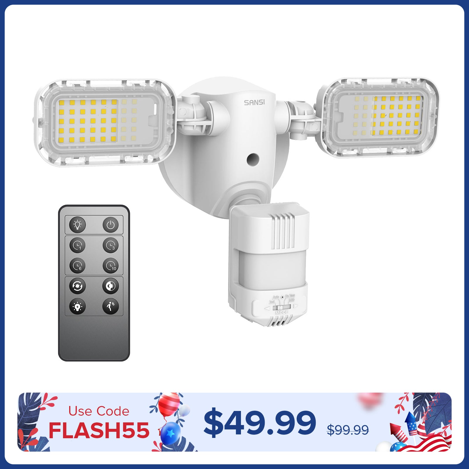 90W LED Security Light With Remote Control (Dusk to Dawn & Motion Sensor)(US/CA ONLY)