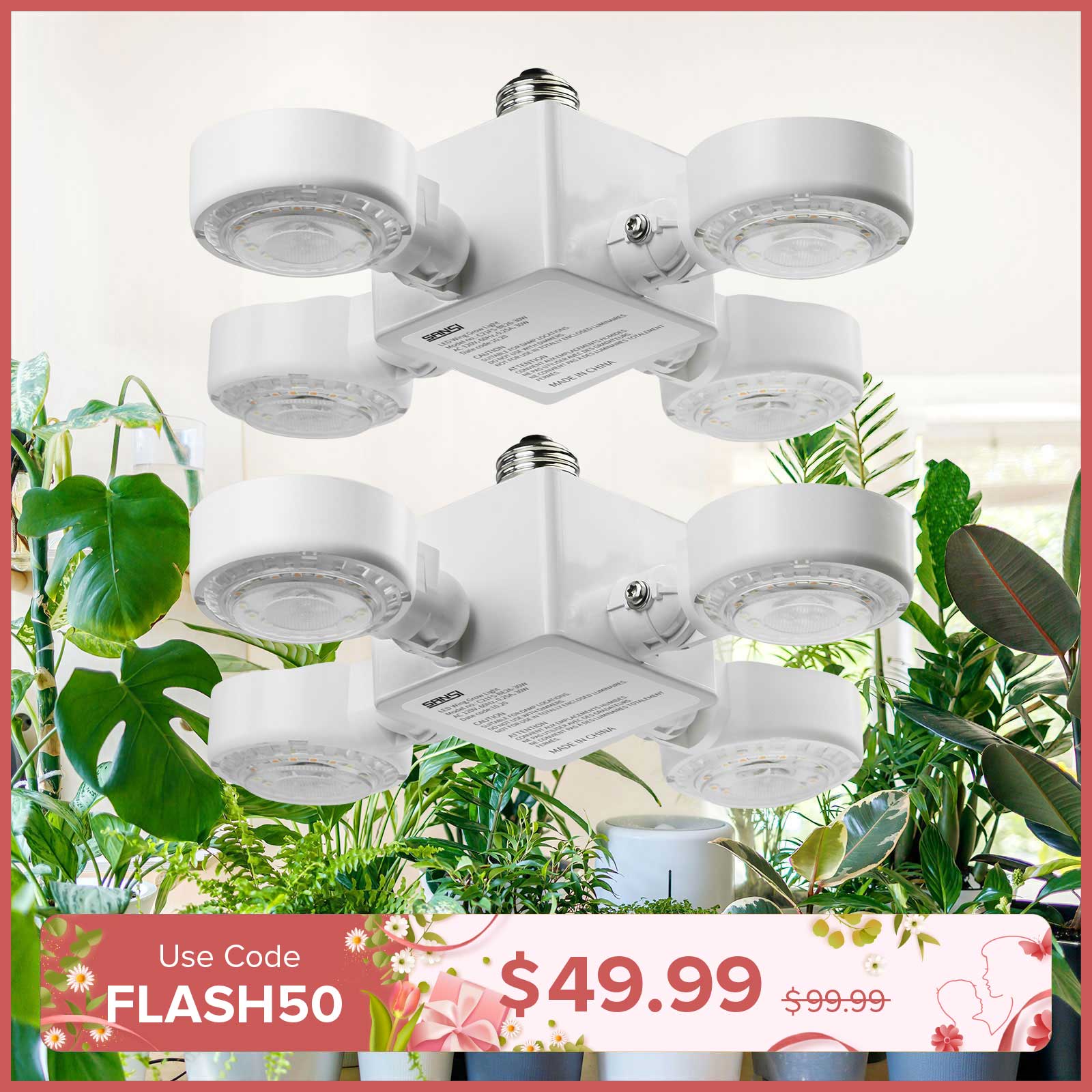 30W LED Grow Light (Folding Wings) (2-Pack Bundle)