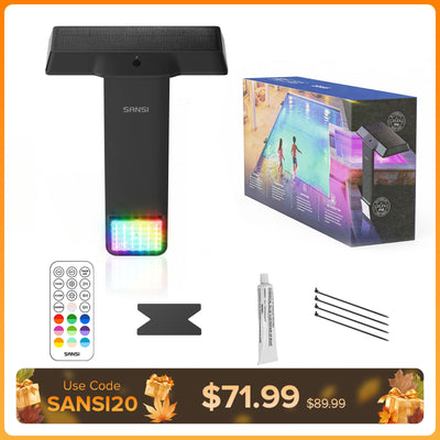 SANSI Solar RGB LED Pool Light with Remote Control