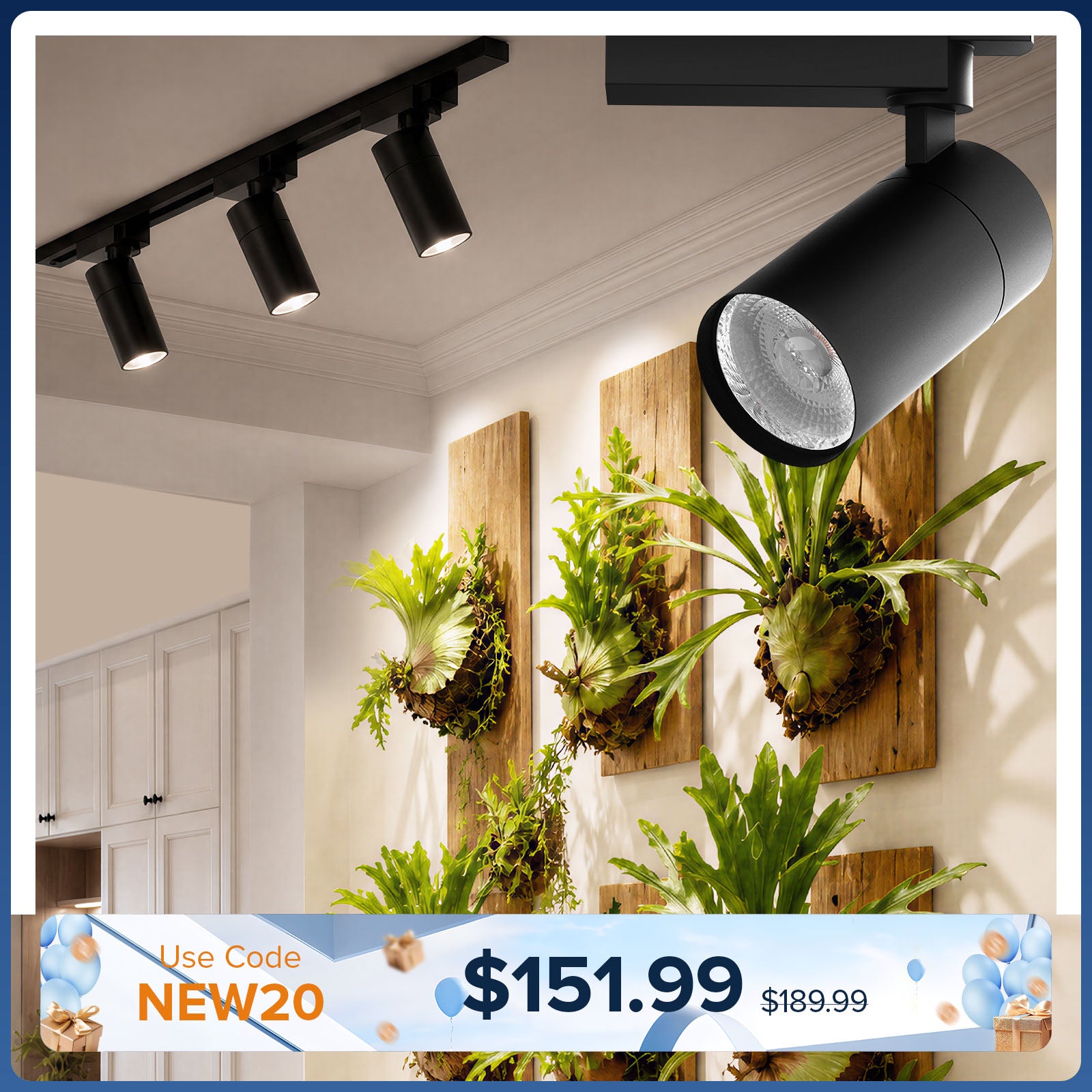 SANSI 3x30W LED Track Grow Light with Remote Control(US ONLY)