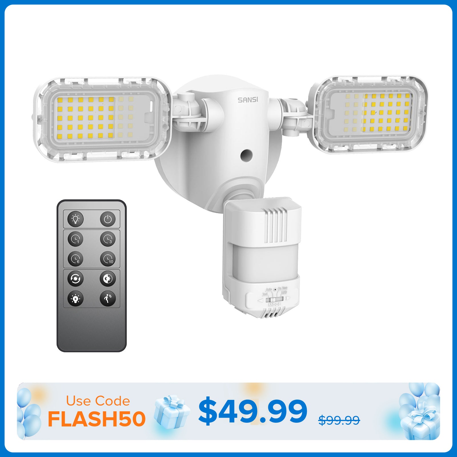 90W LED Security Light With Remote Control (Dusk to Dawn & Motion Sensor)(US/CA ONLY)