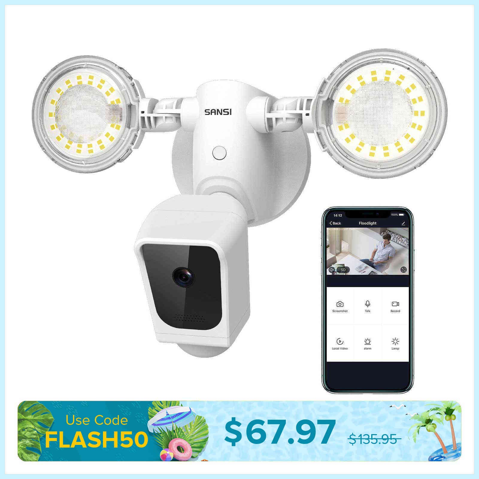35W Smart Led Security Light (With Camera&Motion Sensor)(US ONLY)