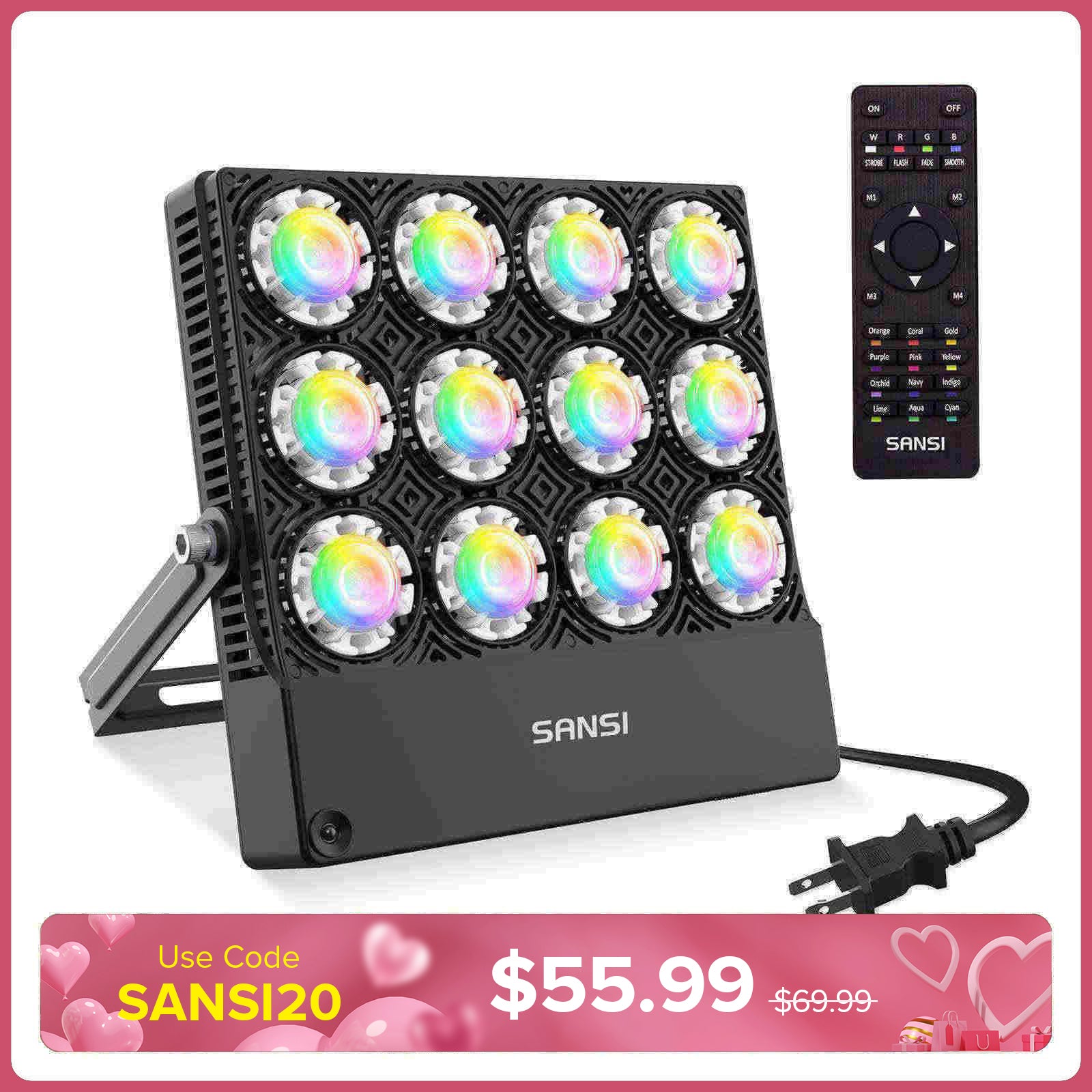 70W RGB LED Flood Light(US ONLY)