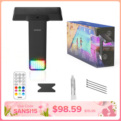 SANSI Solar RGB LED Pool Light with Remote Control