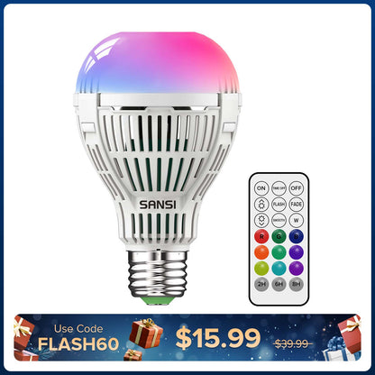 Lampadina LED RGB A21 da 18 W con telecomando (SOLO USA)