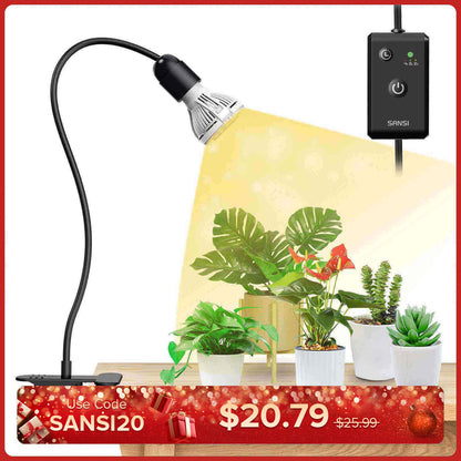 10 W verstellbares 1-Kopf-LED-Pflanzenlicht zum Anklemmen mit Timer/ohne Timer (NUR USA/Kanada) 