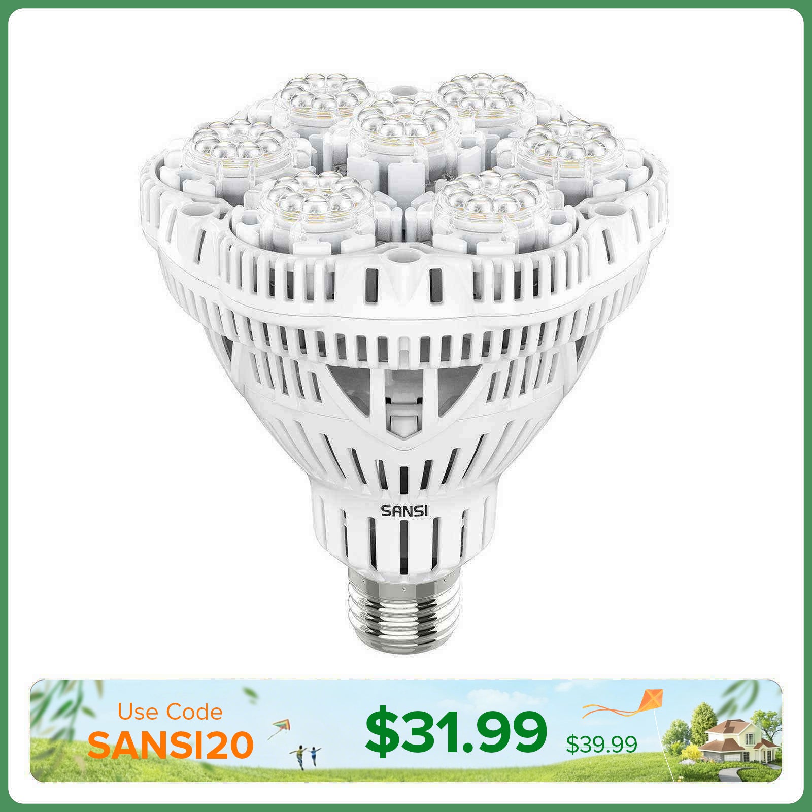 BR30 36W LED Grow Light Bulb