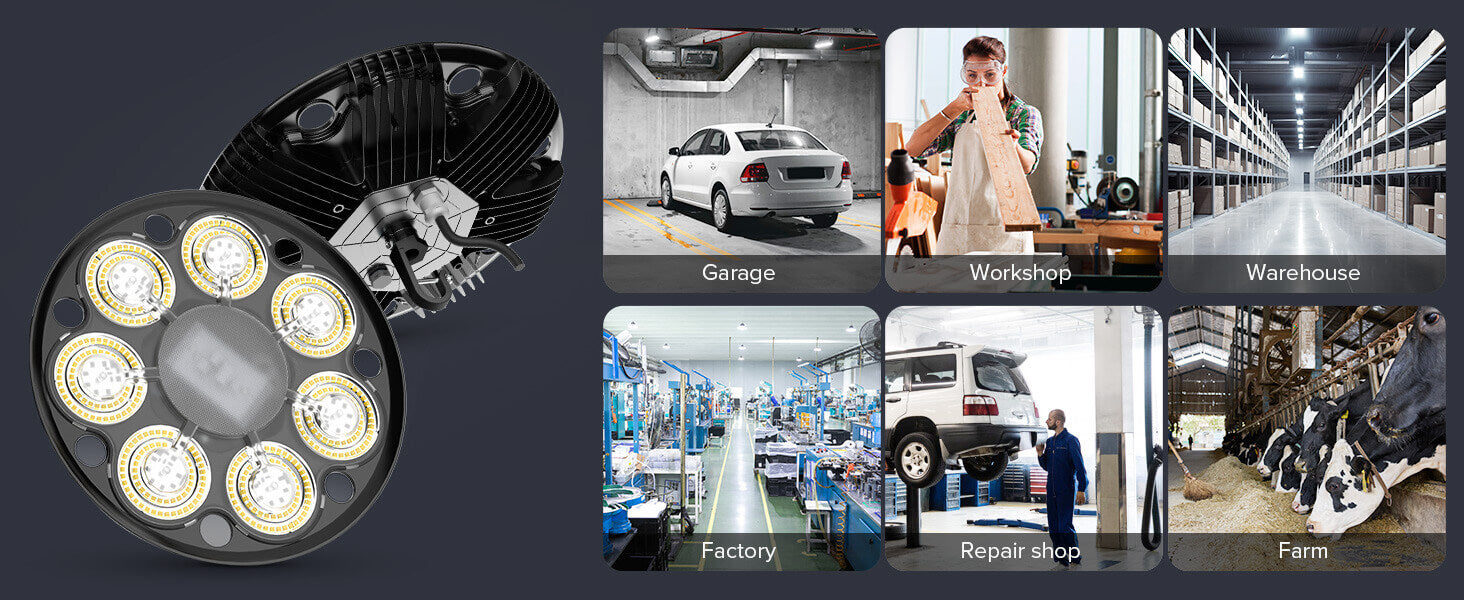 Wide Application：workshop,warehouse,farm and repair shop.Can be used in ambient temperatures from -22°F to 122°F.