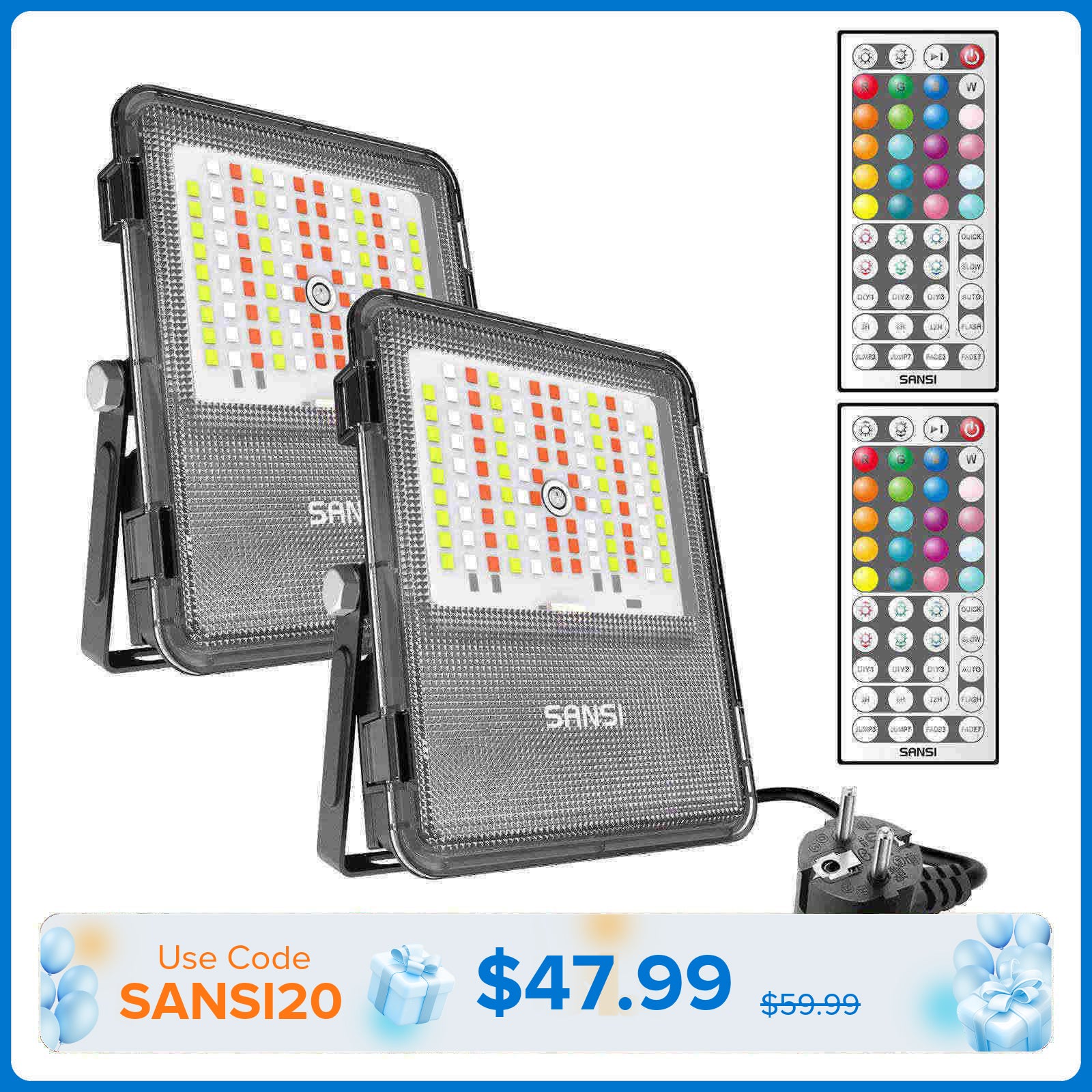 80W RGB LED Flood Light (US ONLY) – SANSI Lighting