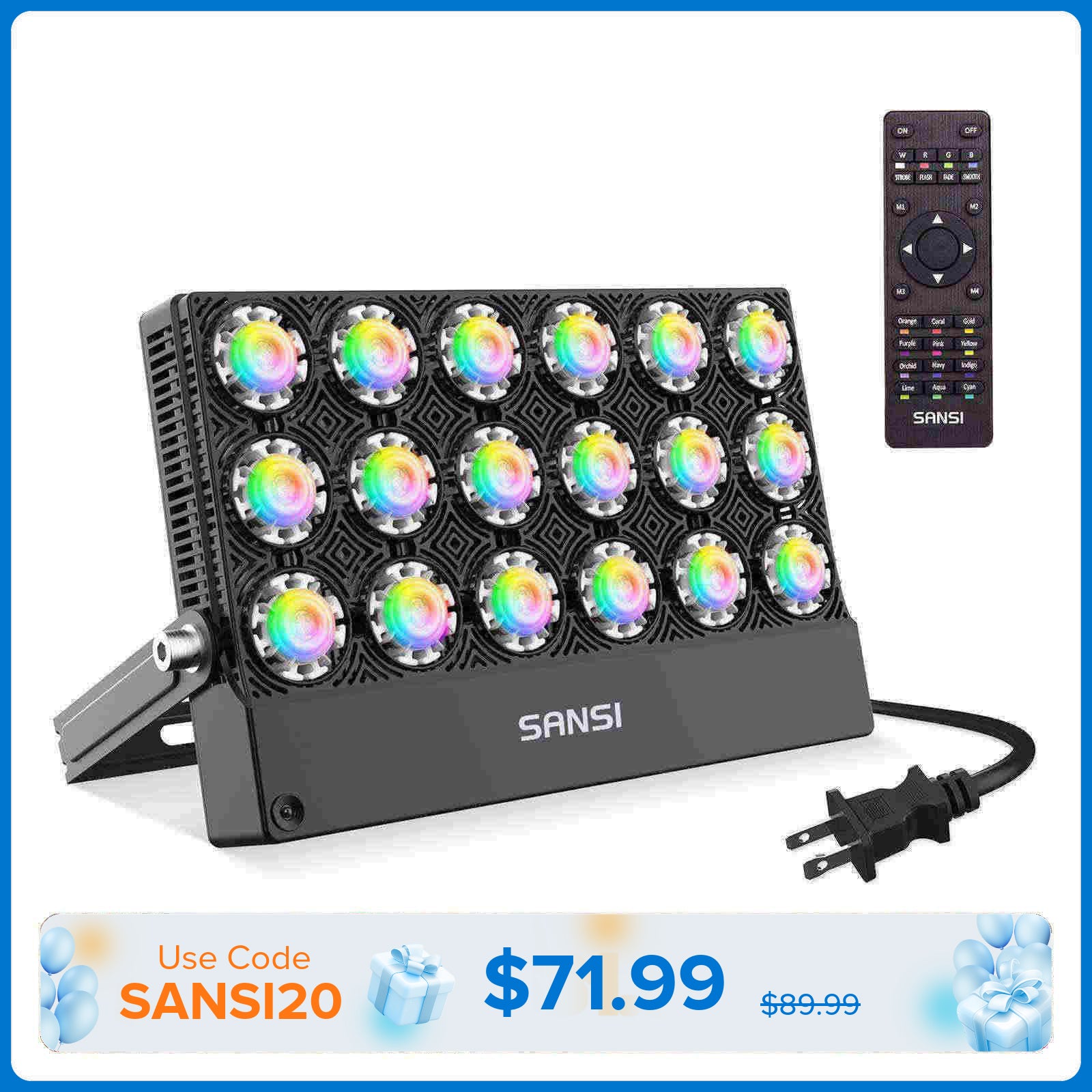 100W RGB LED Flood Light (US ONLY)