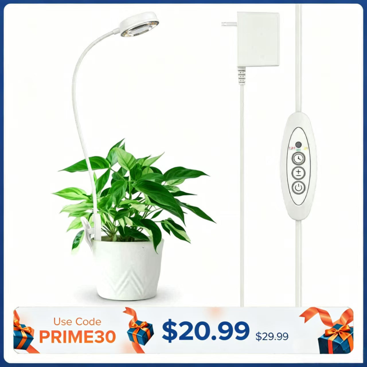 Lampada LED per la coltivazione con clip da vaso da 10 W