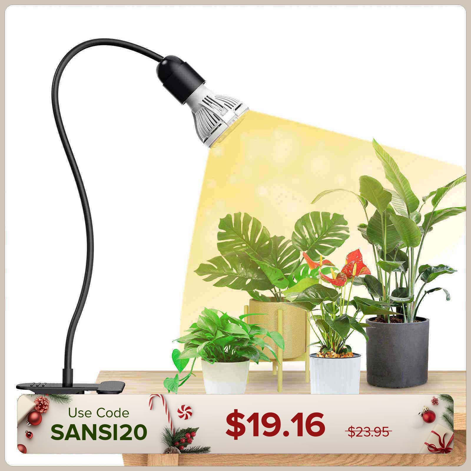 10W Adjustable 1-Head Clip-on LED Grow Light with Timer/ No Timer (US/CA ONLY)