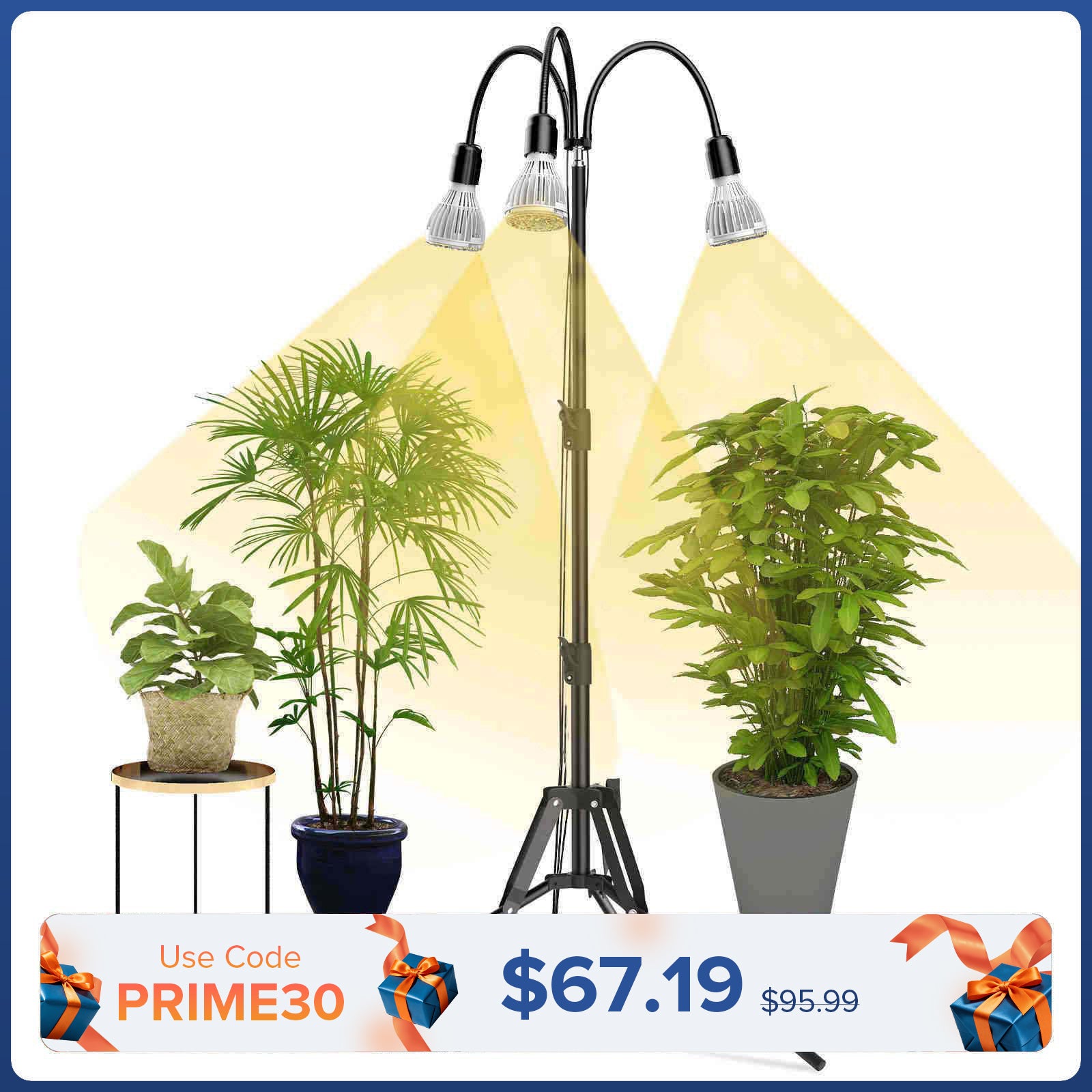 Lampada da coltivazione multi-testa SANSI da 96 W con treppiede regolabile (SOLO USA/CA)