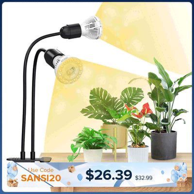 20 W verstellbares 2-Kopf-Clip-on-LED-Wachstumslicht 