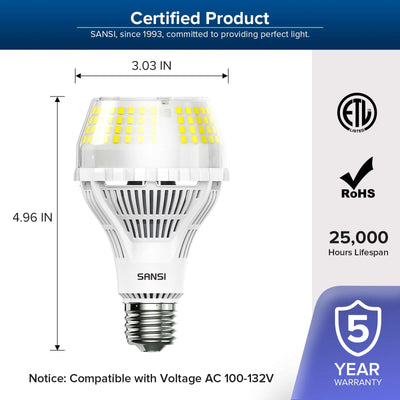 Upgraded A21 22W LED 3000K/5000K Light Bulb(US/CA ONLY)